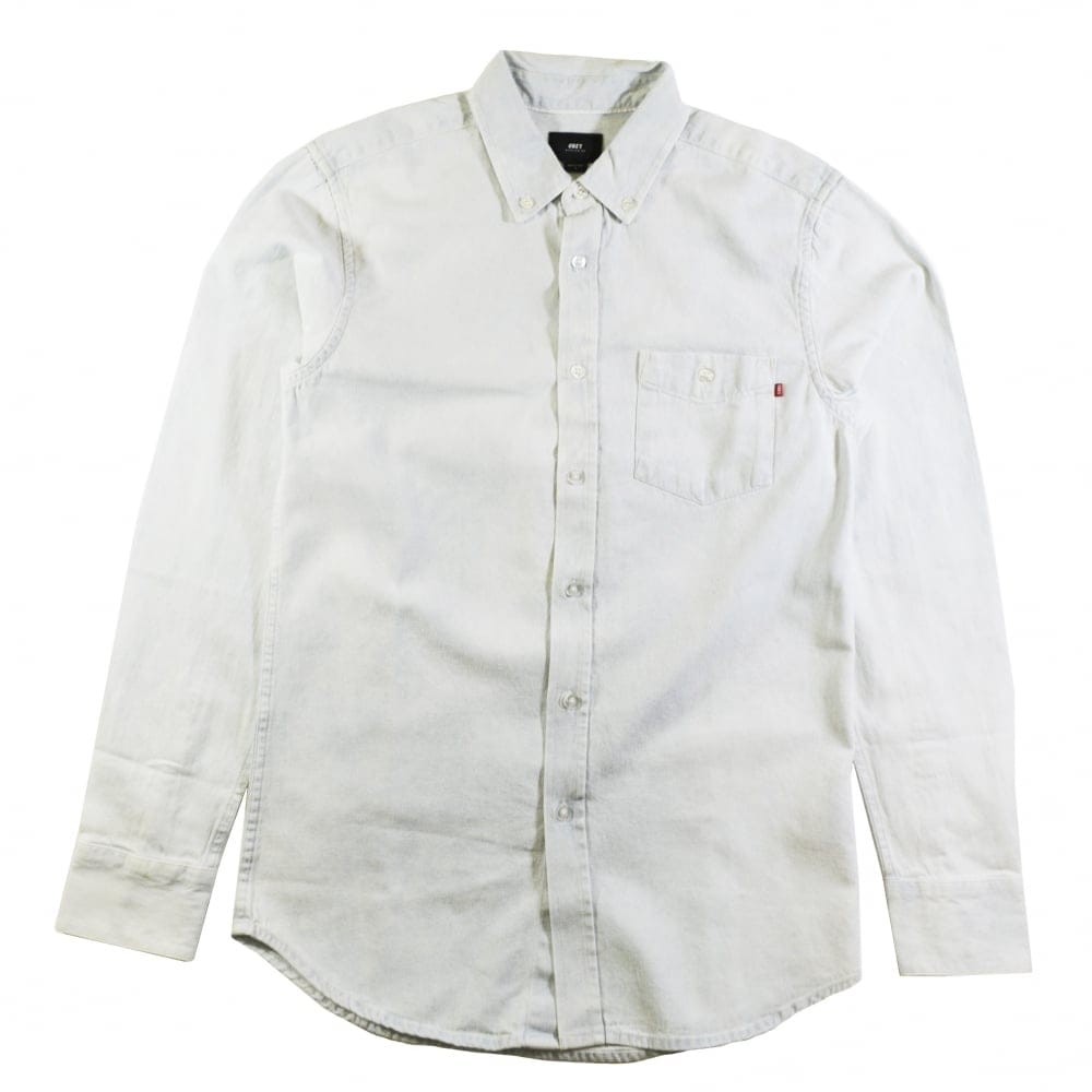 Keble Long Sleeve Shirt - White