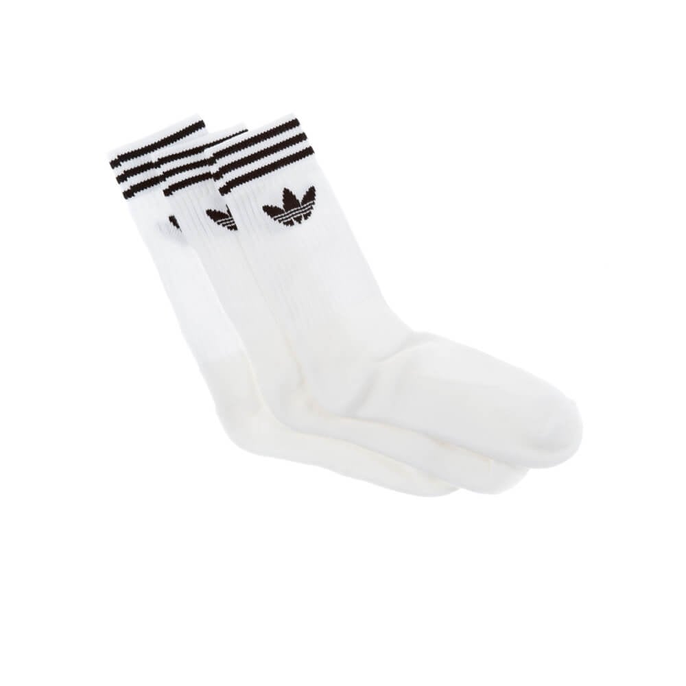 Solid Crew Socks - Pack of Three - White/Black