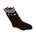 Solid Crew Socks - Pack of Three - Black/White
