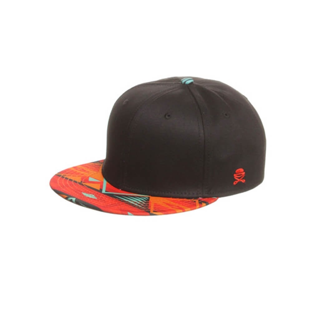 Africa 2 Tone Snapback - Black - Black/Multi
