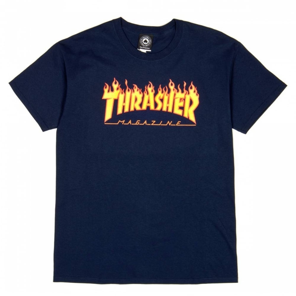 Flame Logo T-Shirt - Navy