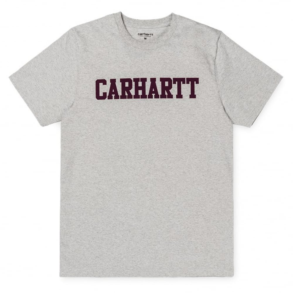 College T-Shirt - Ash/Damson