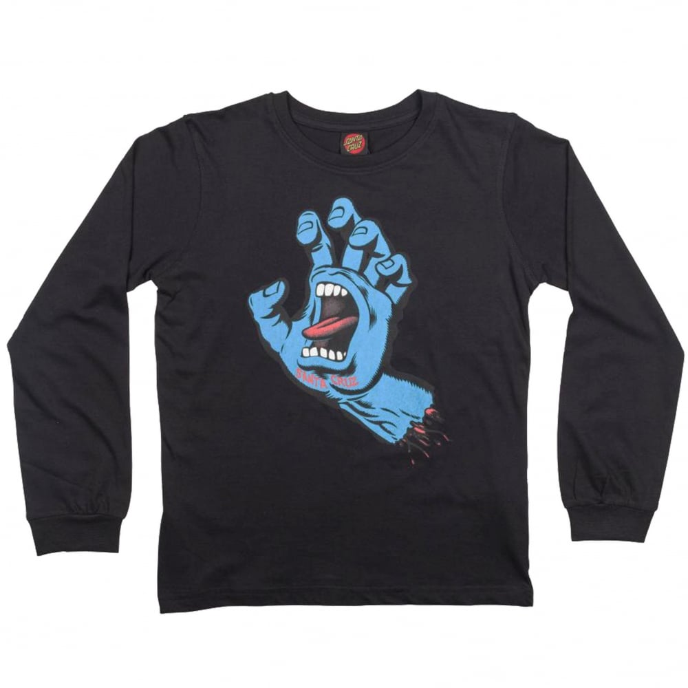 Screaming Hand Long Sleeve T-Shirt - Black