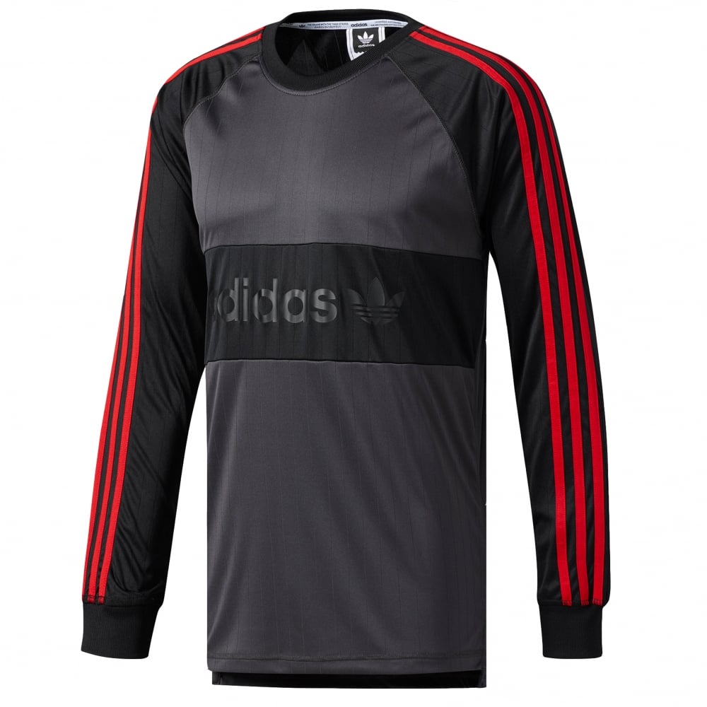 Goalie Long Sleeve T-Shirt - Black/Scarlet - Blk/Scarlet