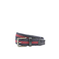 Stripe Web Belt - Navy/Burg