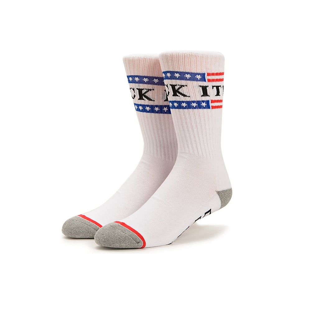 Fuck It Crew Sock - White