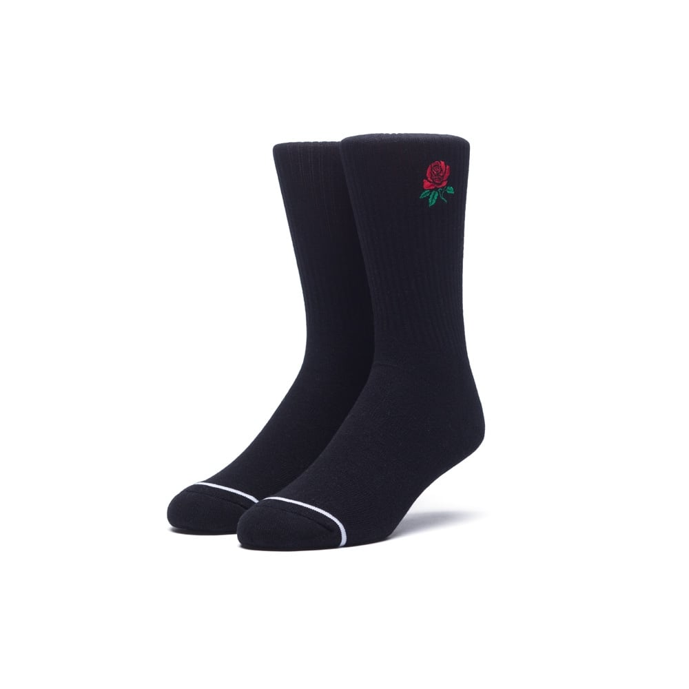 X Butter Goods Rose Crew Sock - Black