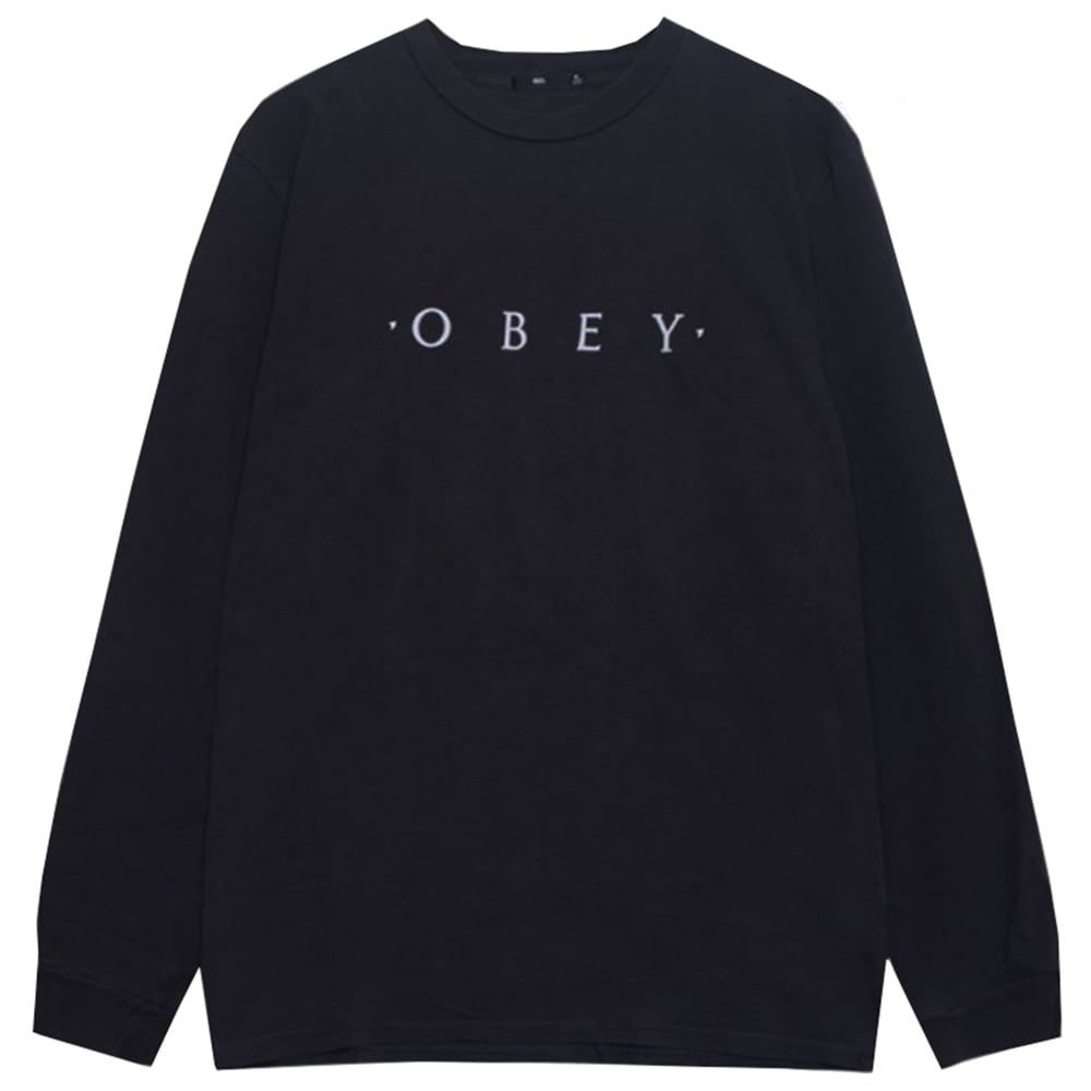 Novel Obey Long Sleeve T-Shirt - Black