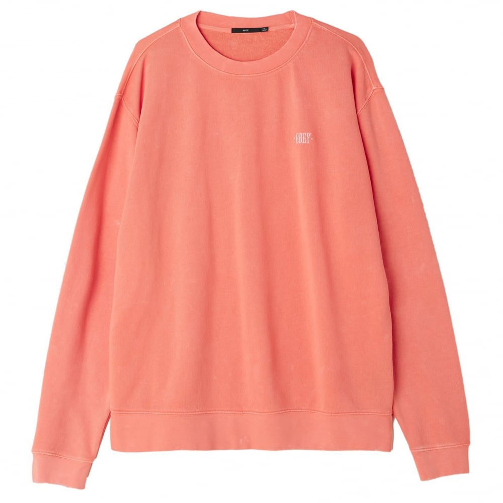 Fade Pigment Dyed Crewneck Sweatshirt - Coral