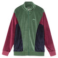 Velour Panelled Track Jacket - Green - Green