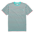 Striped Pocket T-Shirt - Mint/Crl Red
