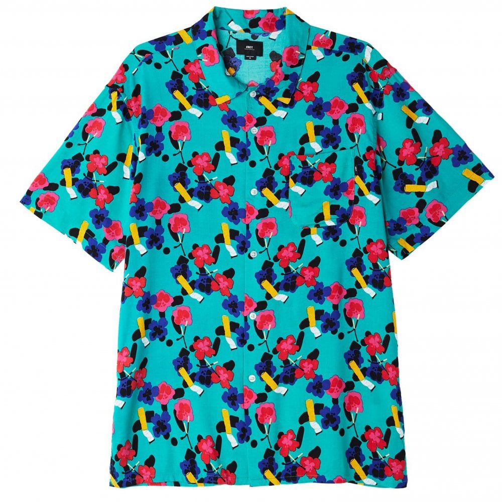 Ashed Out Shirt - Teal Multi - Teal Multi