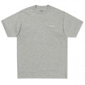 Short Sleeve Script Embroidered T-Shirt - Grey Hea/Wht