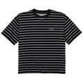 Striped Terry Surf T-Shirt - Blk/Lt Grey