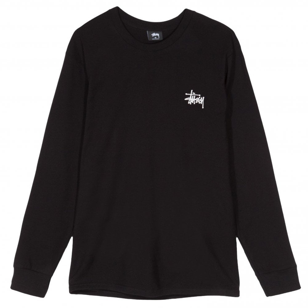 Basic Stussy Long Sleeve T-Shirt - Black