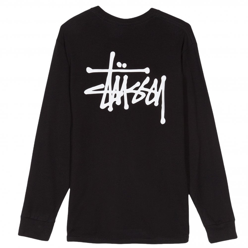 Basic Stussy Long Sleeve T-Shirt - Black