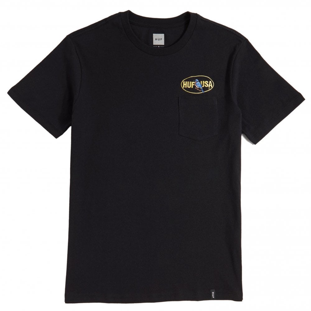 Birdwatch Pocket T-Shirt - Black - Black