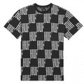 Big Checkered Knit T-Shirt - Black - Black