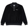 Velour Zip Sweatshirt - Black