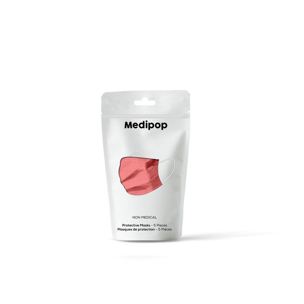 Disposable Mask 5 Pack - Neon Red Crl
