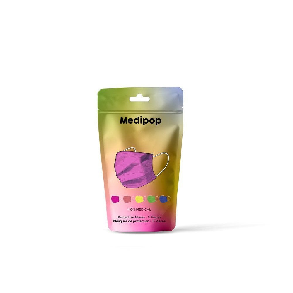 Disposable Mask 5 Pack - Rainbow Mix