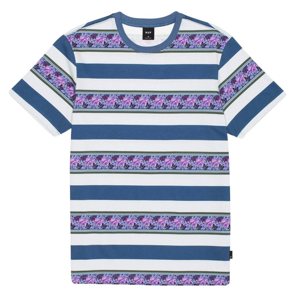 Monarch Stripe Short Sleeve Knit Top - Pale Aqua - Pale Aqua