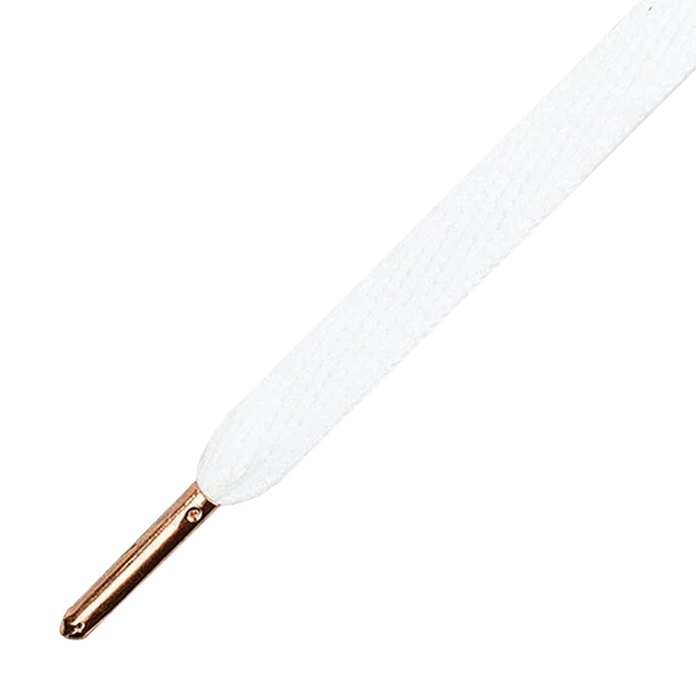 Flatties Metal Tips Shoelaces - White/Rose