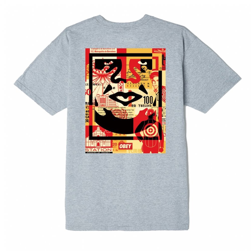 Face Collage T-shirt - Heather Grey - Heather Grey