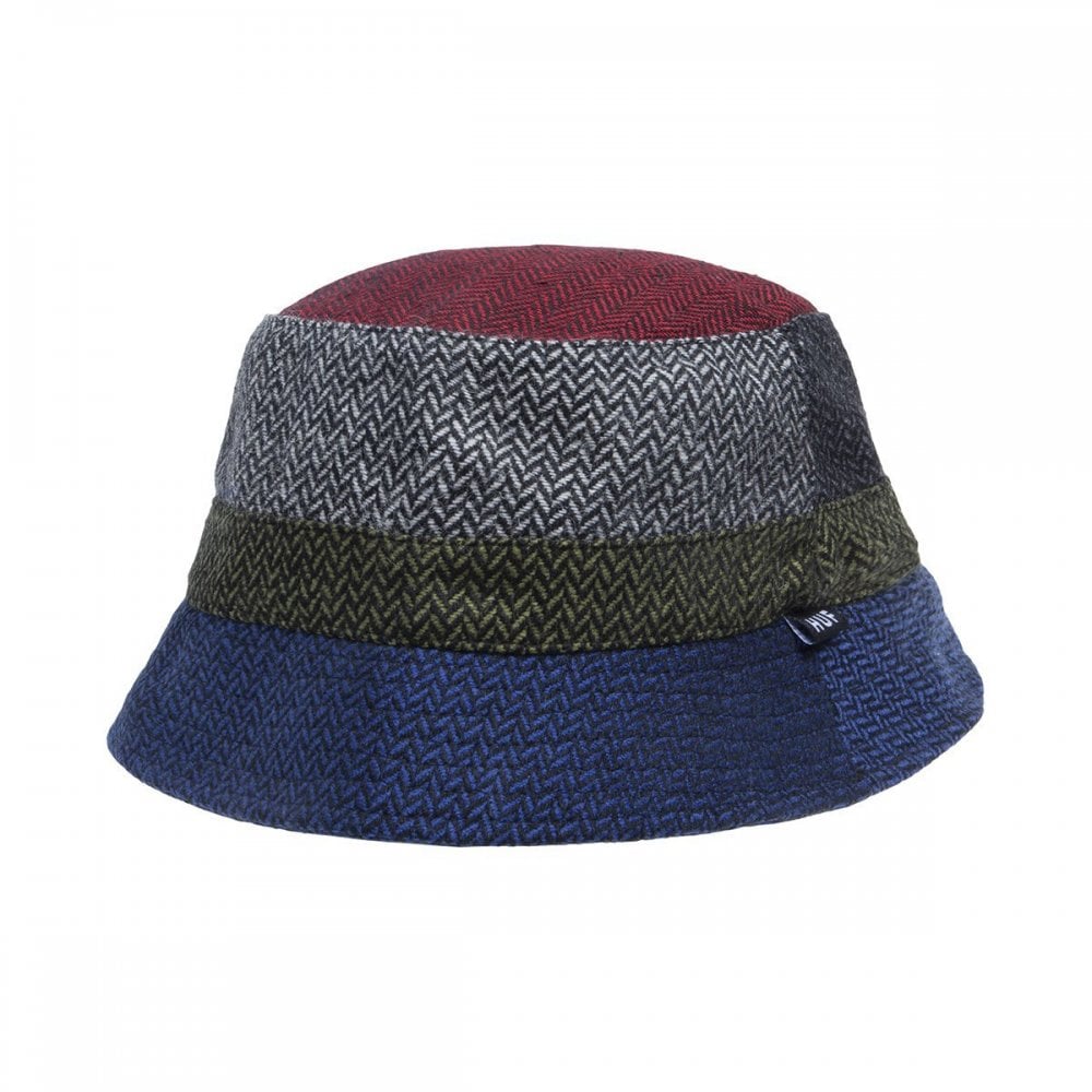 Pops Herringbone Bucket Hat - Black - Black