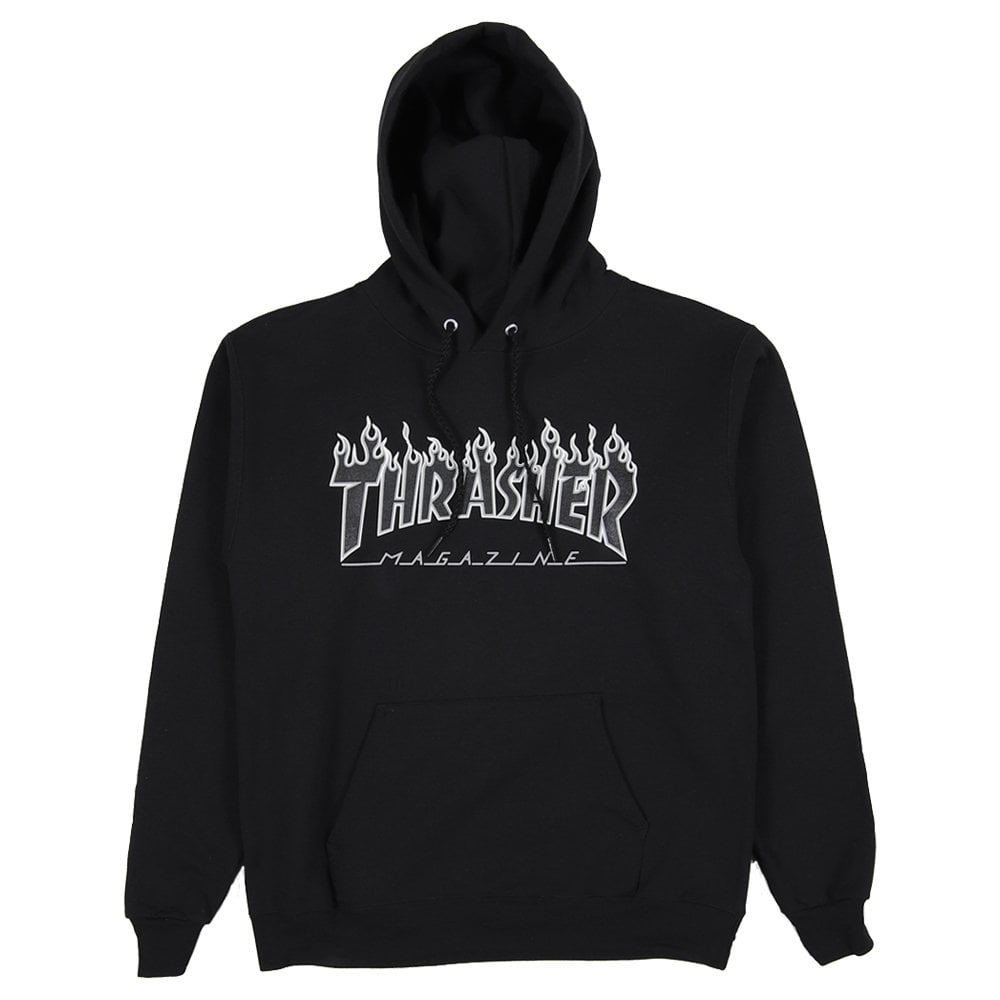 Flame Logo Hood - Black/Black