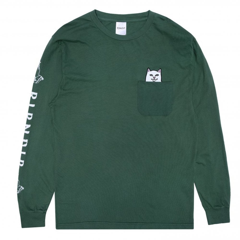Nermal Pocket Long Sleeve T-Shirt - Olive