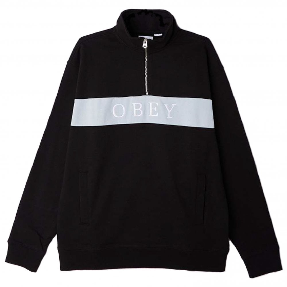 Thief Mock Neck Zip Sweatshirt - Black/Multi