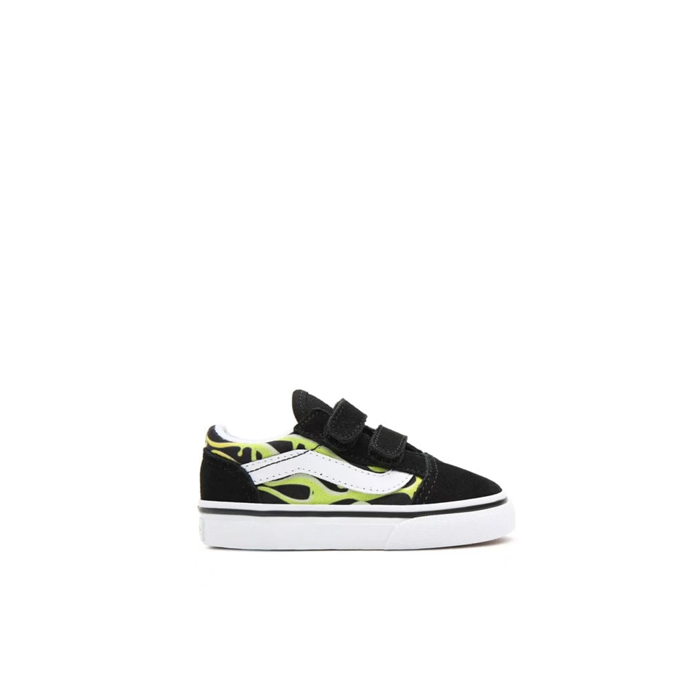 Old Skool Slime Flame Velcro Toddler - Black/White