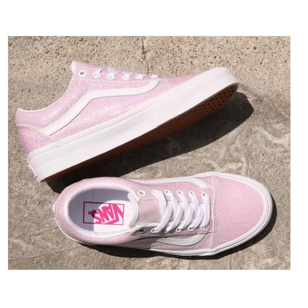 Old Skool UV Glitter - Pink/White