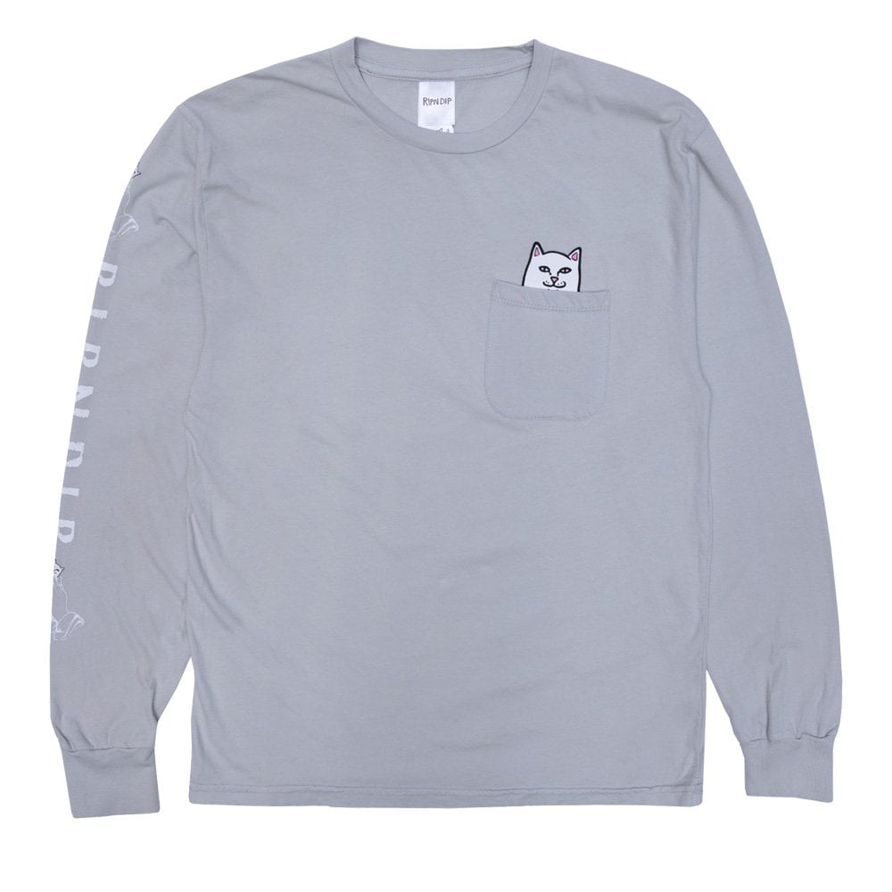 Nermal Pocket Long Sleeve T-Shirt - Grey