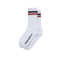 Stripe Socks - Wht/Blk/Rust