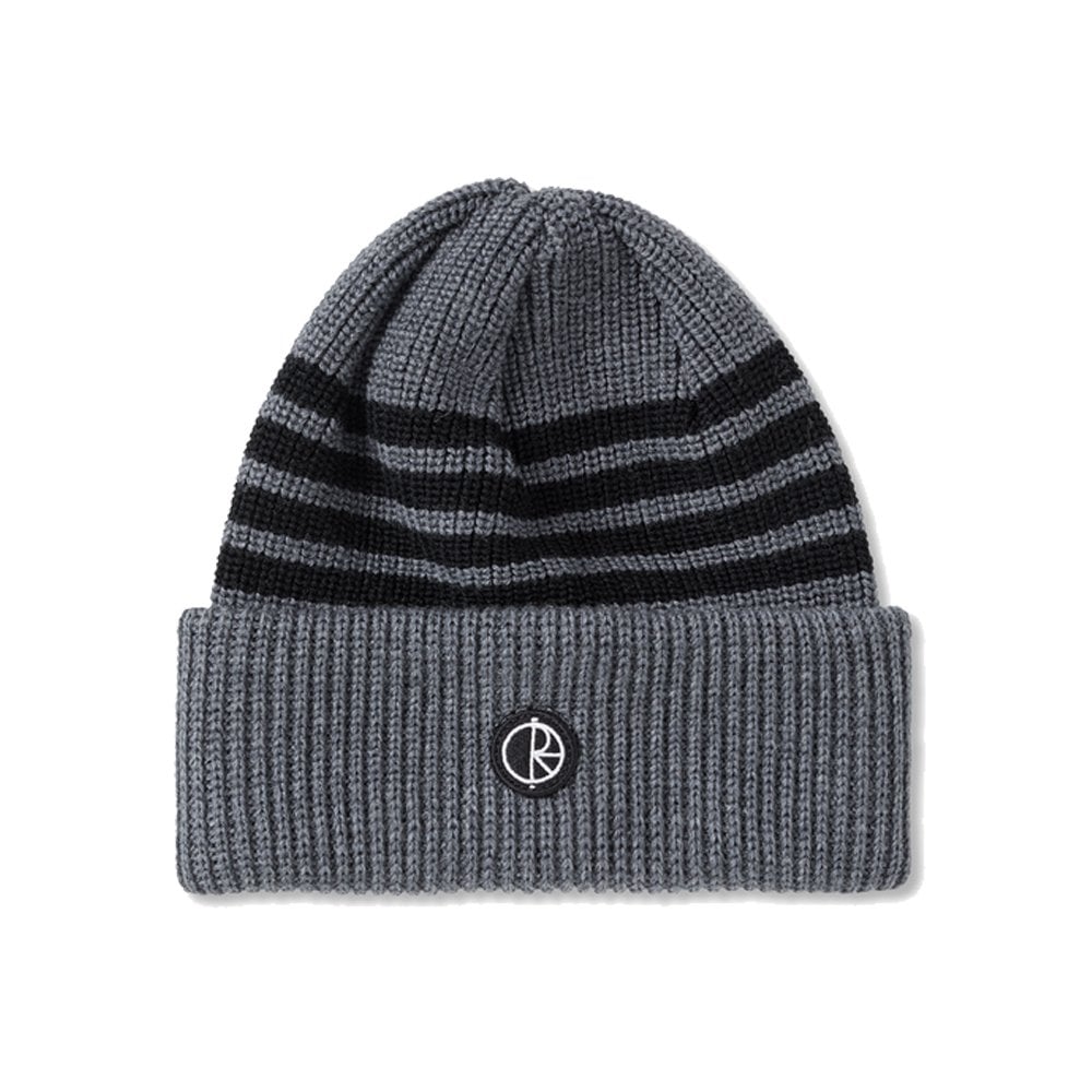 Stripe Merino Beanie - Grey