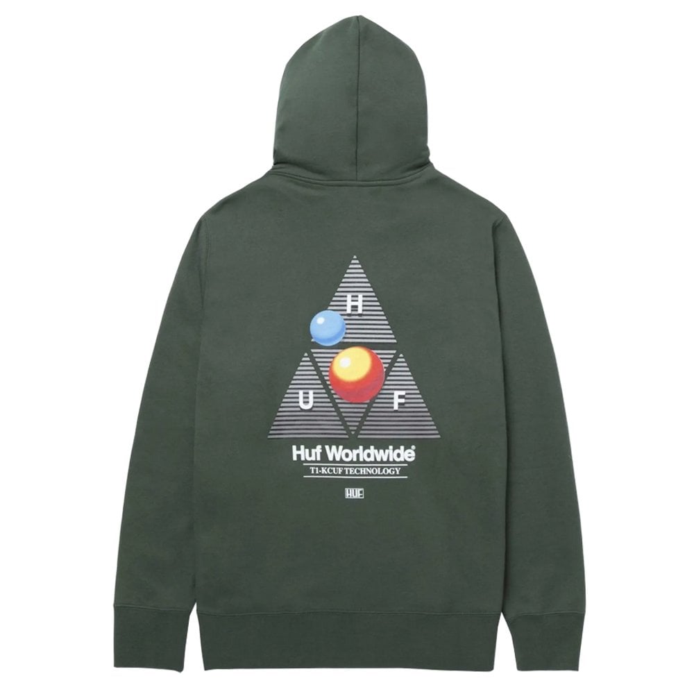 Video Format Triple Triangle Pullover Hoodie - Dark Green