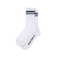 Stripe Socks - Wht/Brwn/Blu