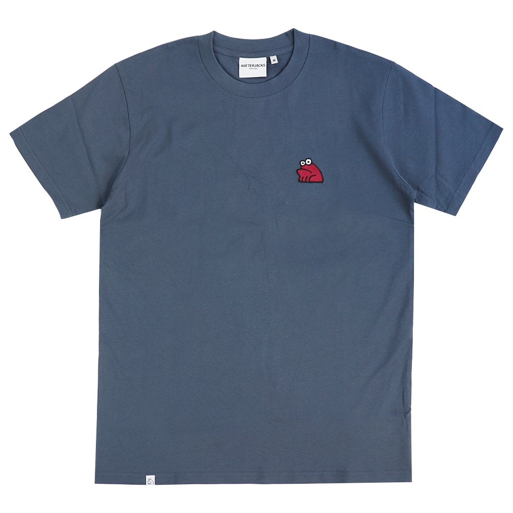 Sad Frog Embroidered T-Shirt - Petrol/Burg