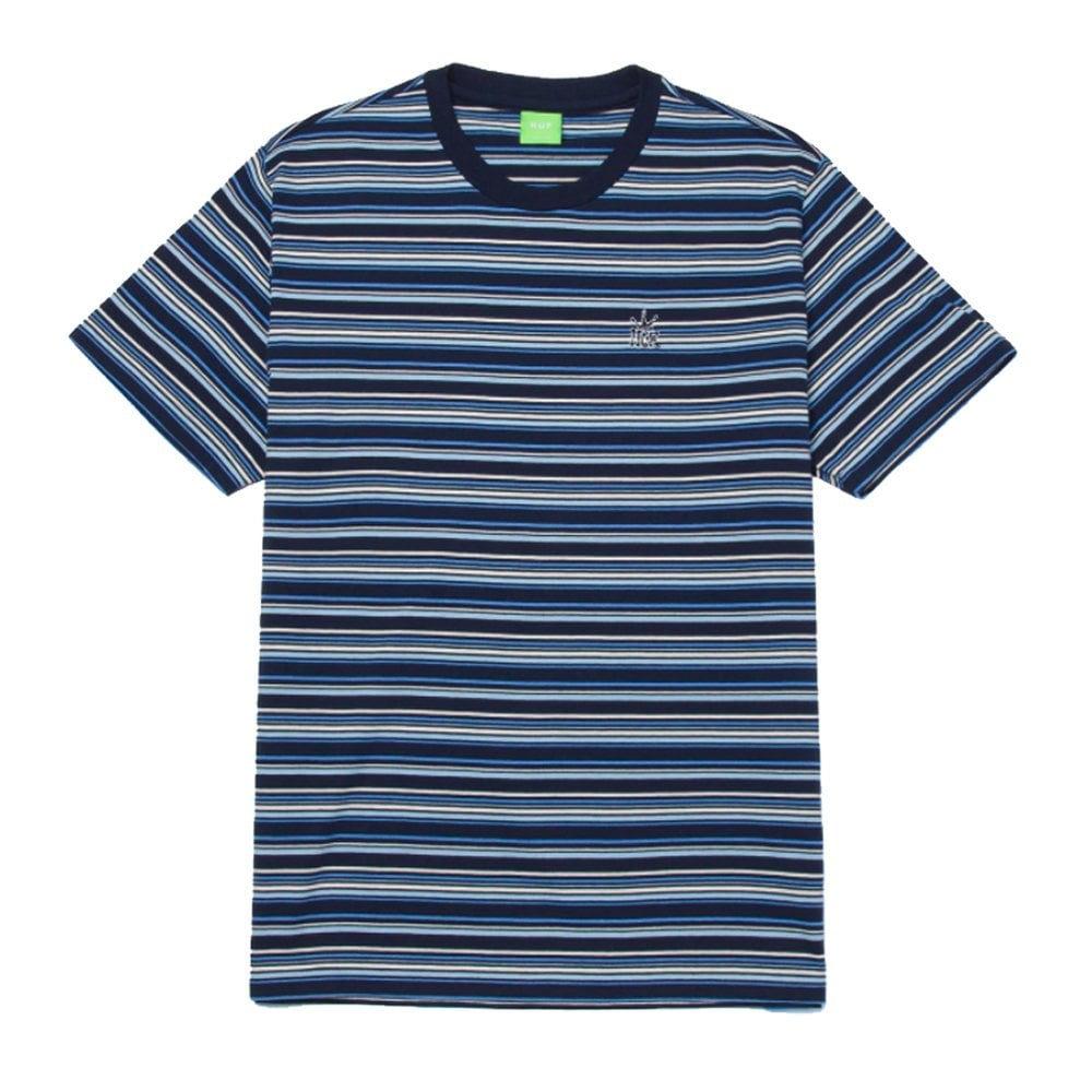 Crown Stripe Knit T-Shirt - Indigo
