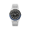 Q Timex GMT 38mm Stainless Steel Watch - Black/Blue