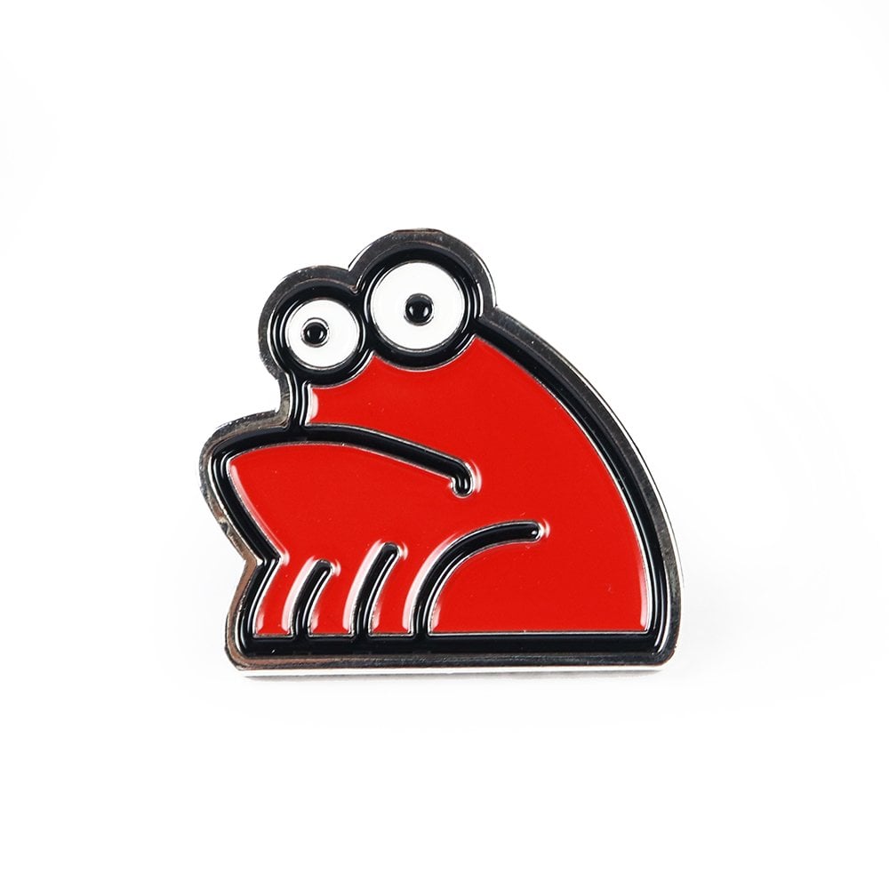 Sad Frog Pin - Red
