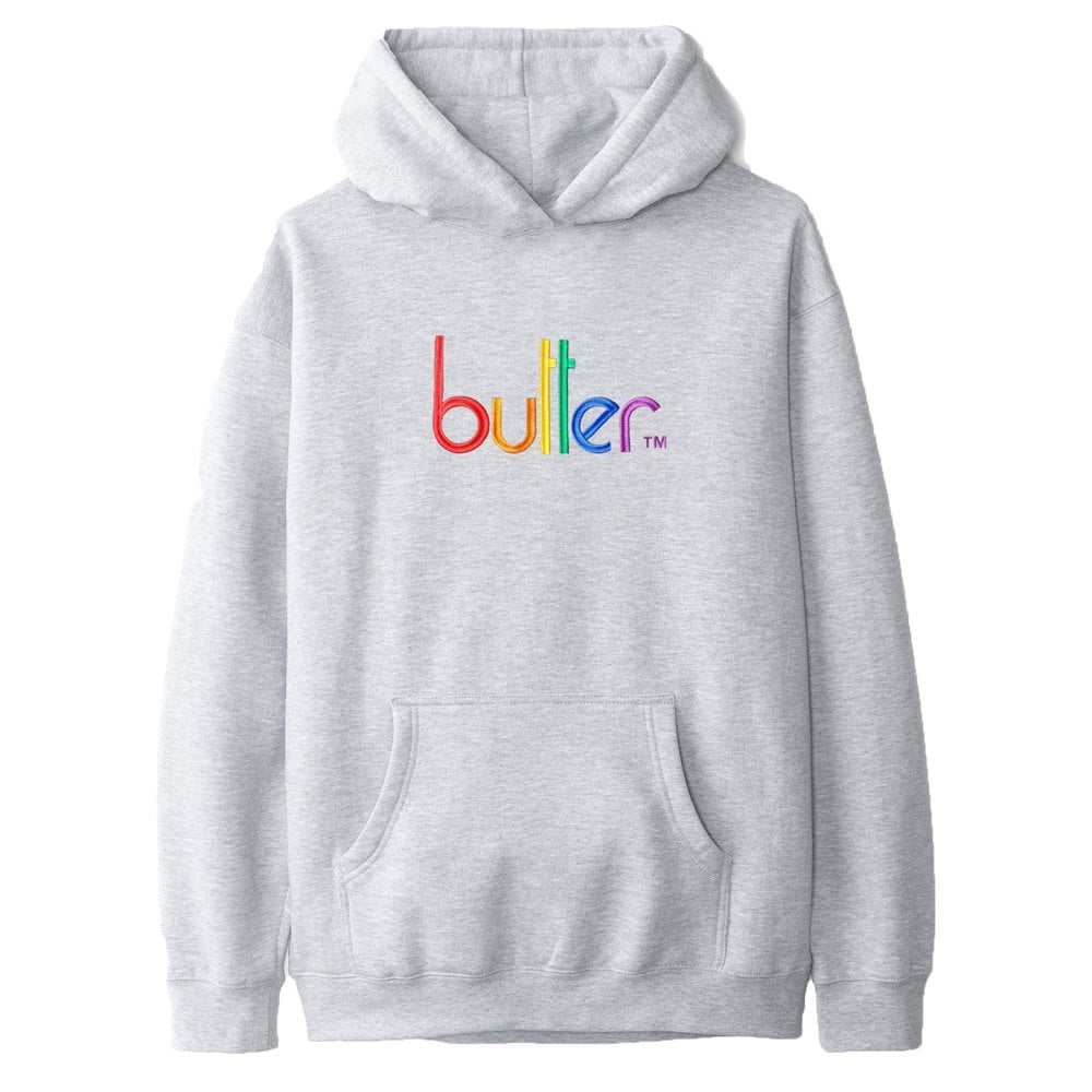 Colours Embroidered Hoodie - Ash Grey