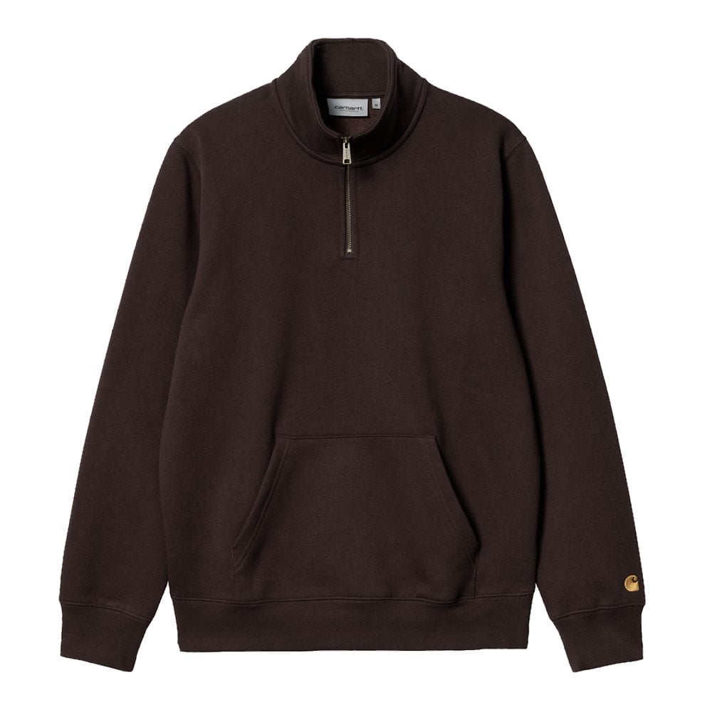 Chase Neck Zip Sweatshirt - Dark Umber