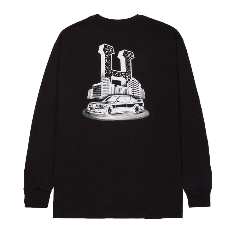 Downtown Spinning Long Sleeve T-Shirt - Black