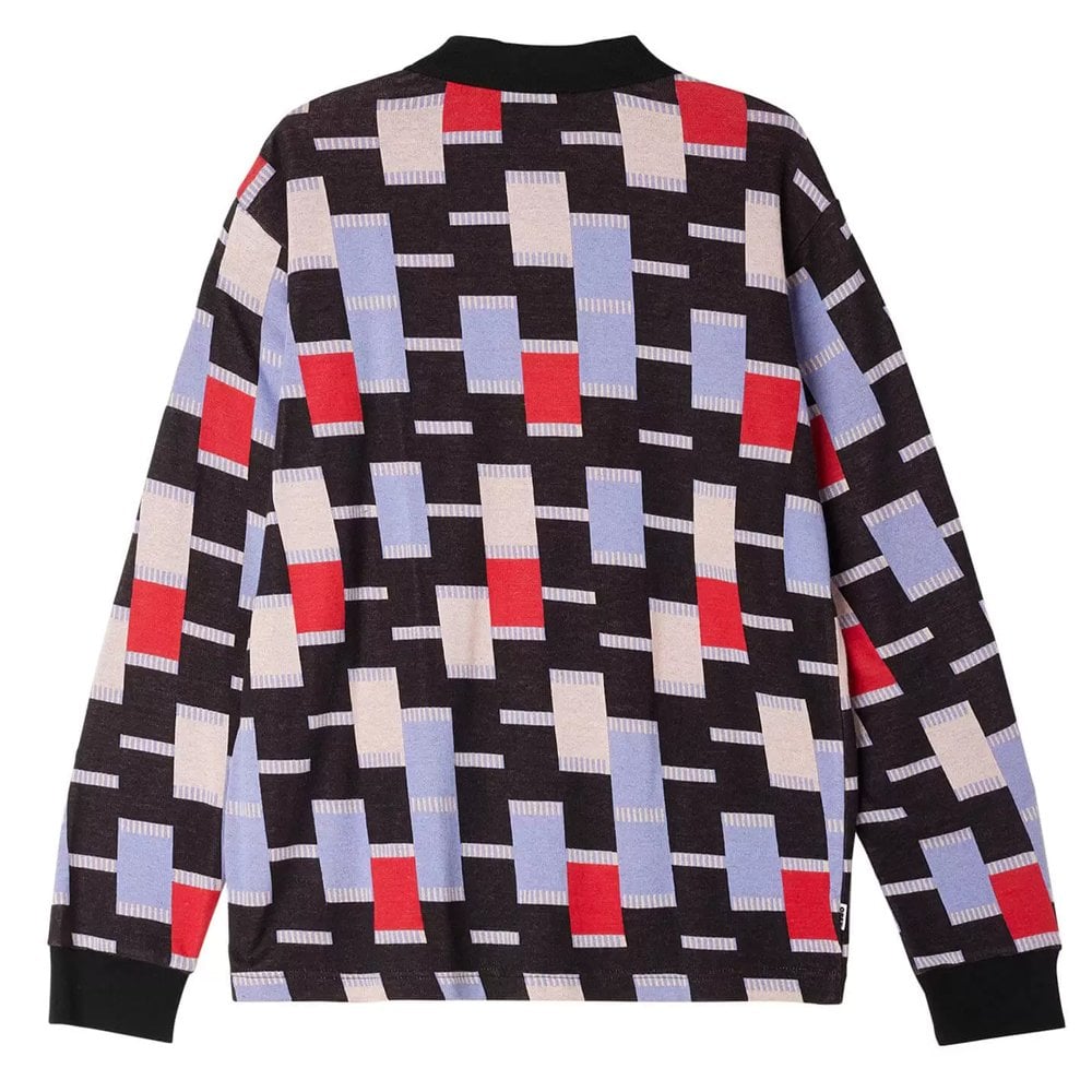 Craft Jacquard Long Sleeve Polo Shirt - Black Multi