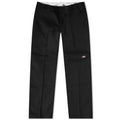 Slim Straight Double Knee Pants - Black