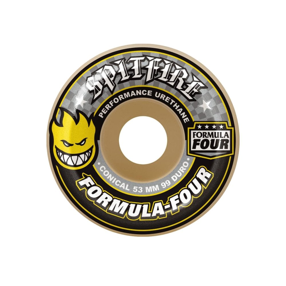 Formula Four Conical 99DU Wheels - Natural/Yllw