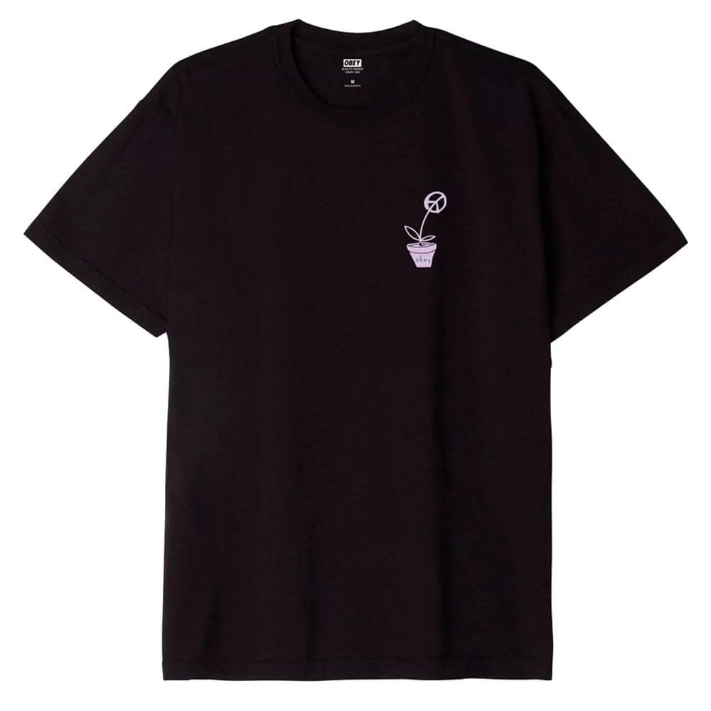 Peace Flower Organic T-Shirt - Faded Black